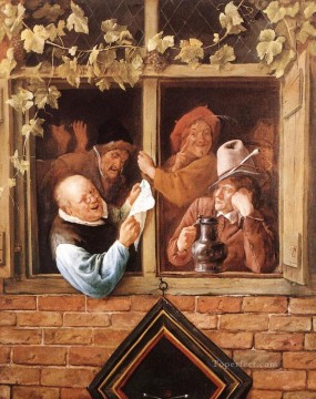 the painter jan asselyn Painting - Rhetoricians At A Window Dutch genre painter Jan Steen